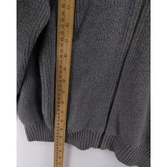 VIINTAGE LL Bean Sweater Medium Cardigan Full Zip Ribbed Chunky Classic - Picture 4 of 9